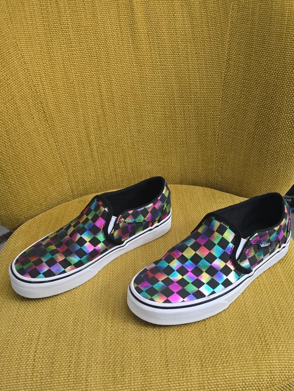 Vans Classic Slip-On in the "Iridescent Checkerboard - Picture 2 of 5
